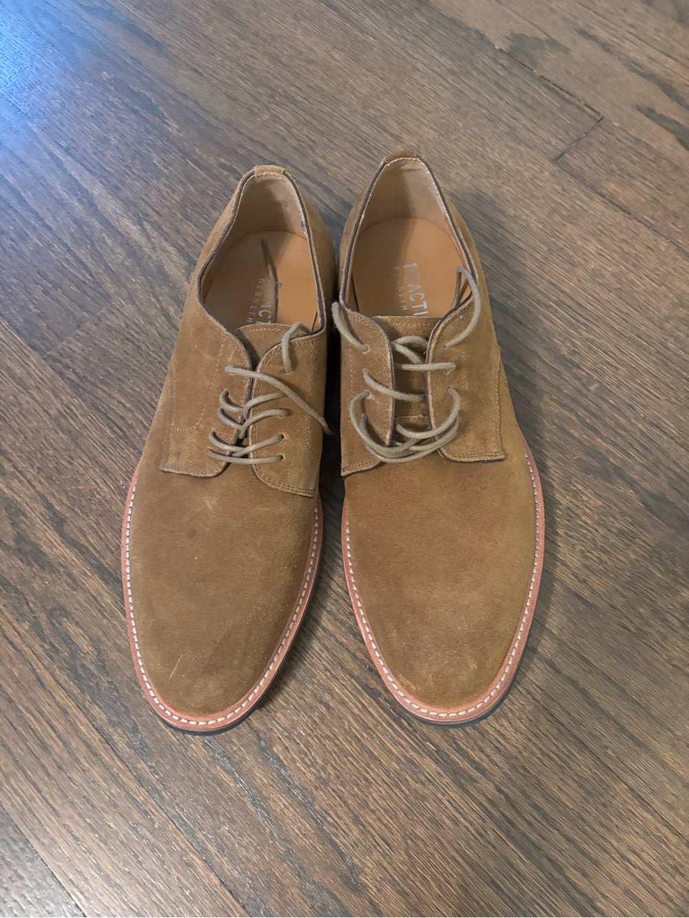 Kenneth Cole Suede Derby Shoes in Tan Brown